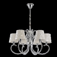 Distribuidor - Lâmpadas Diversas | Lâmpadas Clássicas | LAMPARA CANCUN 6XE14 CROMO PANTALLA BLANCA 98X62X62 CM Ref: 121756020